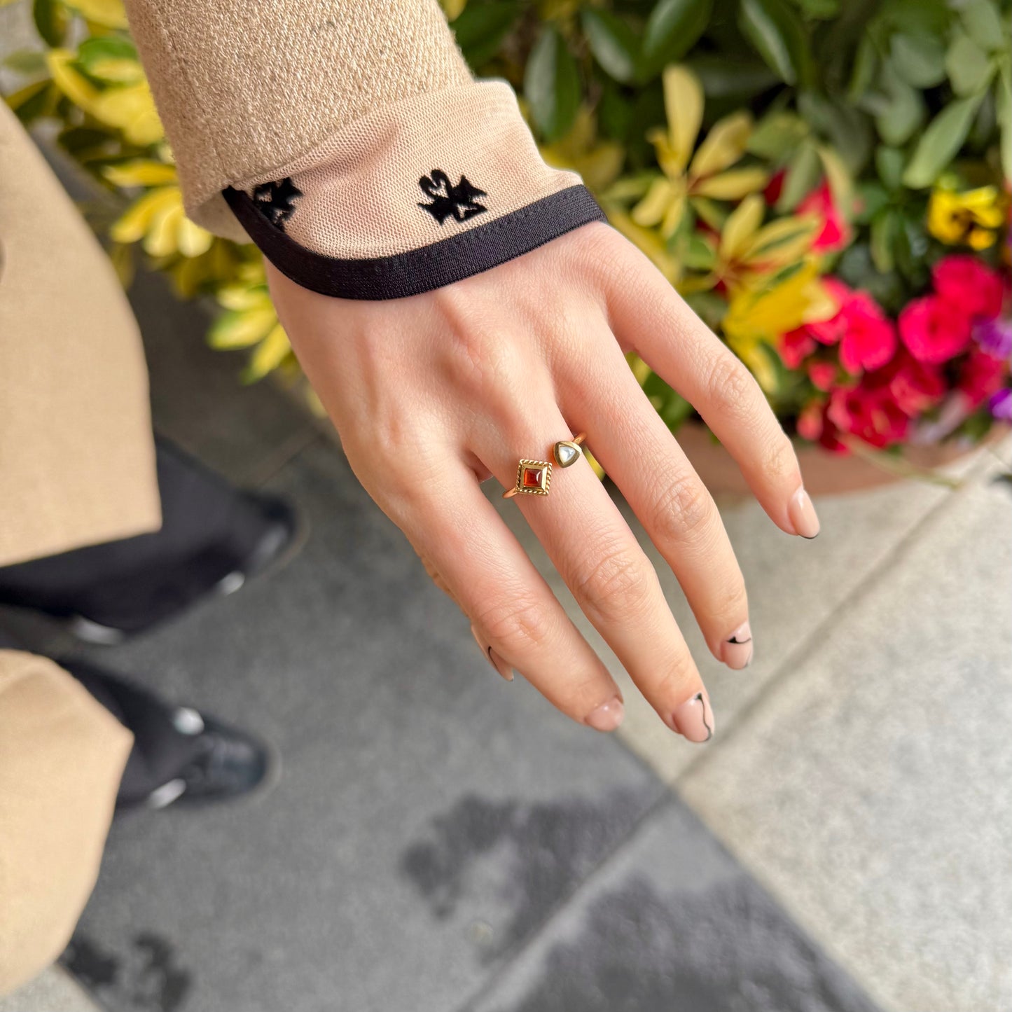 Brass 2stone ring 8