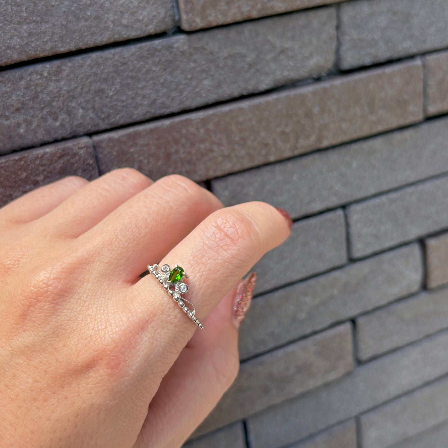【Biju mam poco】Tiara ring  -Chrom Diopsite-