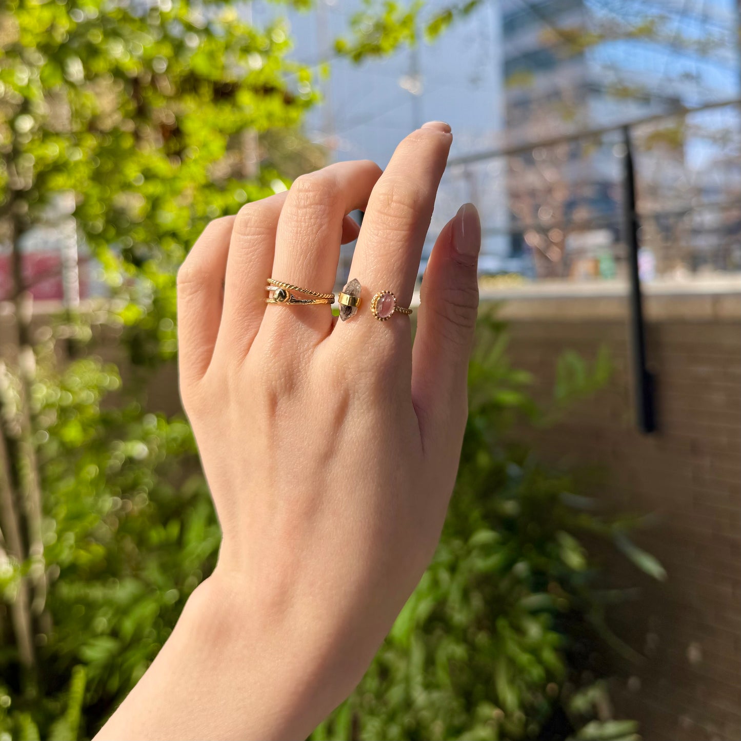 Brass 2stone ring 4
