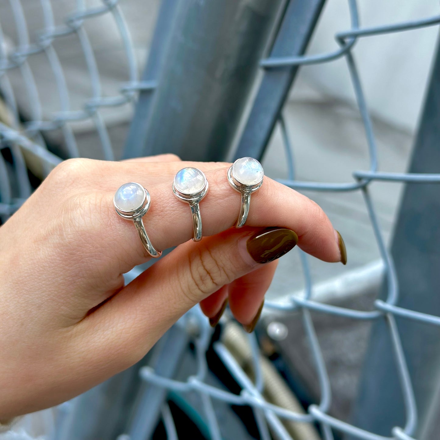 Rainbow Moonstone ring