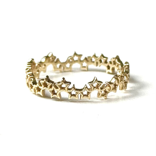 Brass star plain ring 12