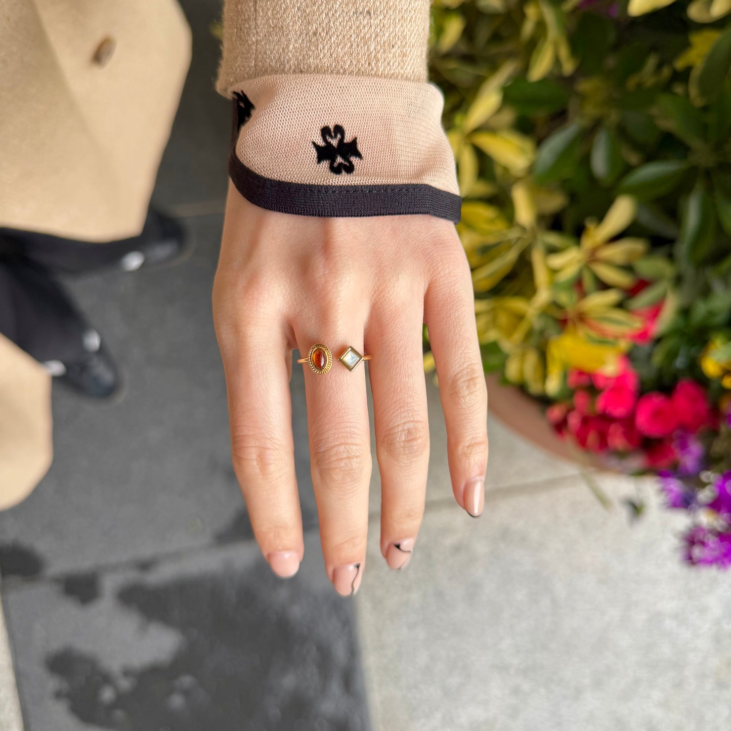 Brass 2stone ring 10