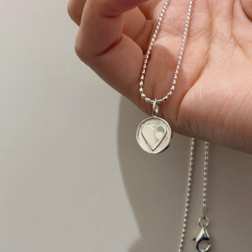Silver925 plain charm 〈Heart〉