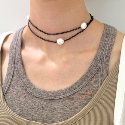 Pearl×Stone necklace 4