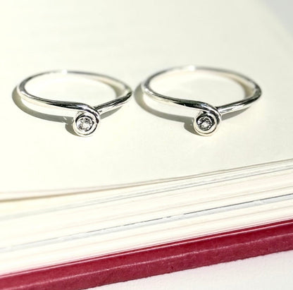White topaz ring 9