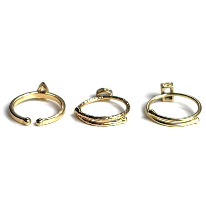 Brass petit ring 〈Crystal〉