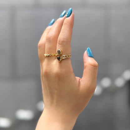 Brass 2stone ring 13