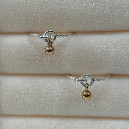 Silver925×Brass plain ring 〈Ball〉20