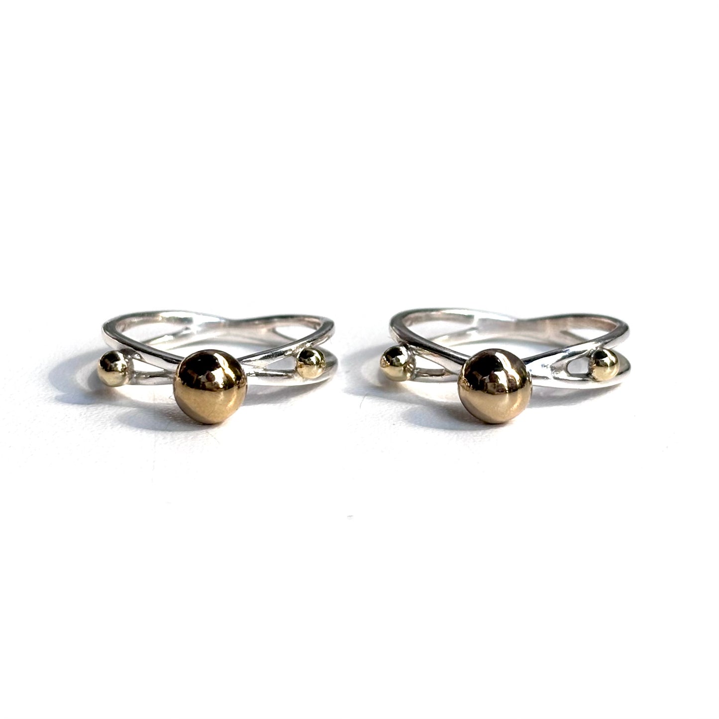 Silver925×Brass plain ring〈Ball〉18