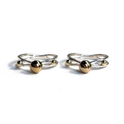 Silver925×Brass plain ring〈Ball〉18