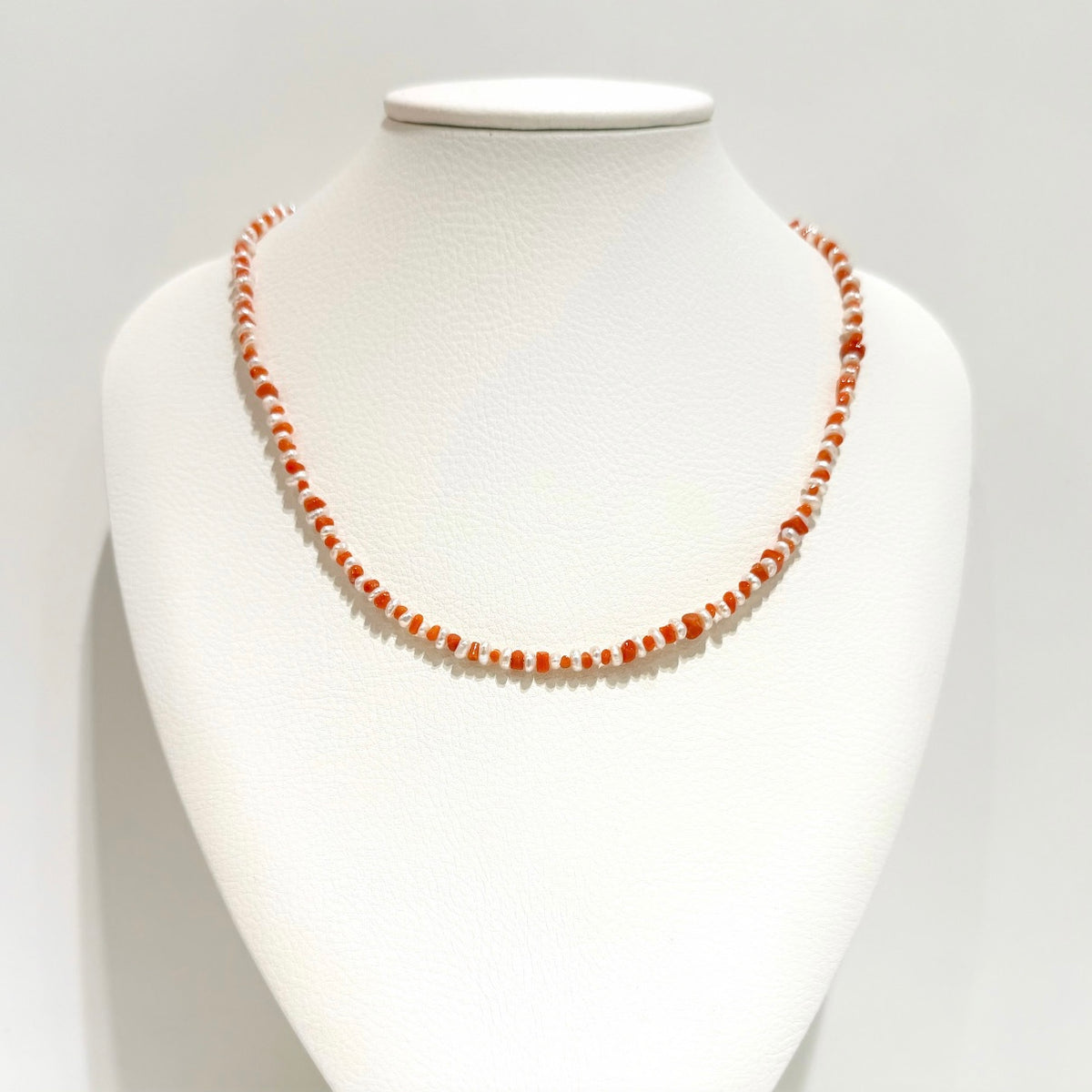 Red coral×Pearl necklace