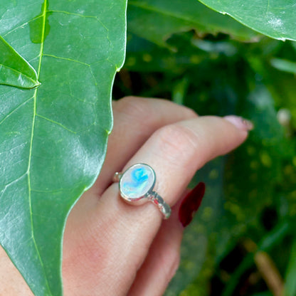 Rainbow Moonstone ring 1