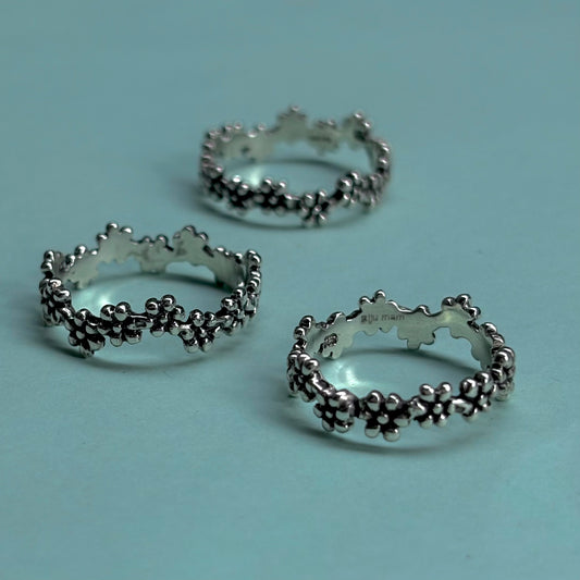 Flower plain ring 3