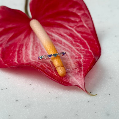 Heart enamel ring 8