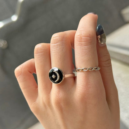 《6/14販売終了》渋谷＆オンライン先行【Biju mam poco】Moon & star design ring