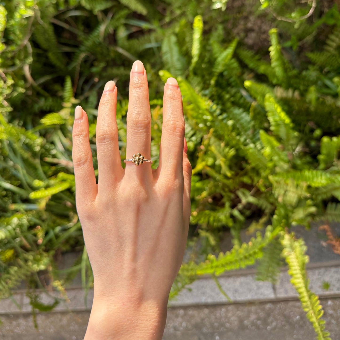 Flower plain ring 11