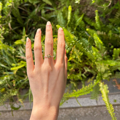 Flower plain ring 11