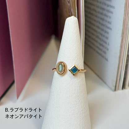 Brass 2stone ring 5