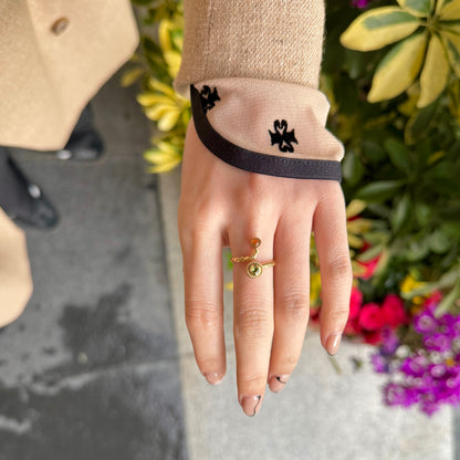 Brass 2stone ring 6