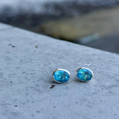 Swiss Blue topaz pierce