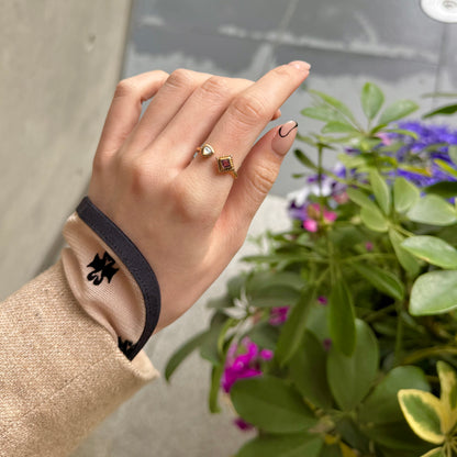 Brass 2stone ring 8