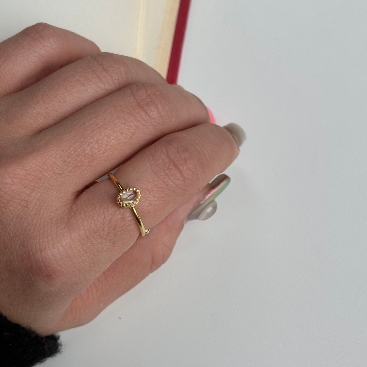 Brass petit ring 〈Crystal〉