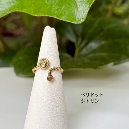Brass 2stone ring 6