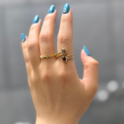 Brass 2stone ring 13
