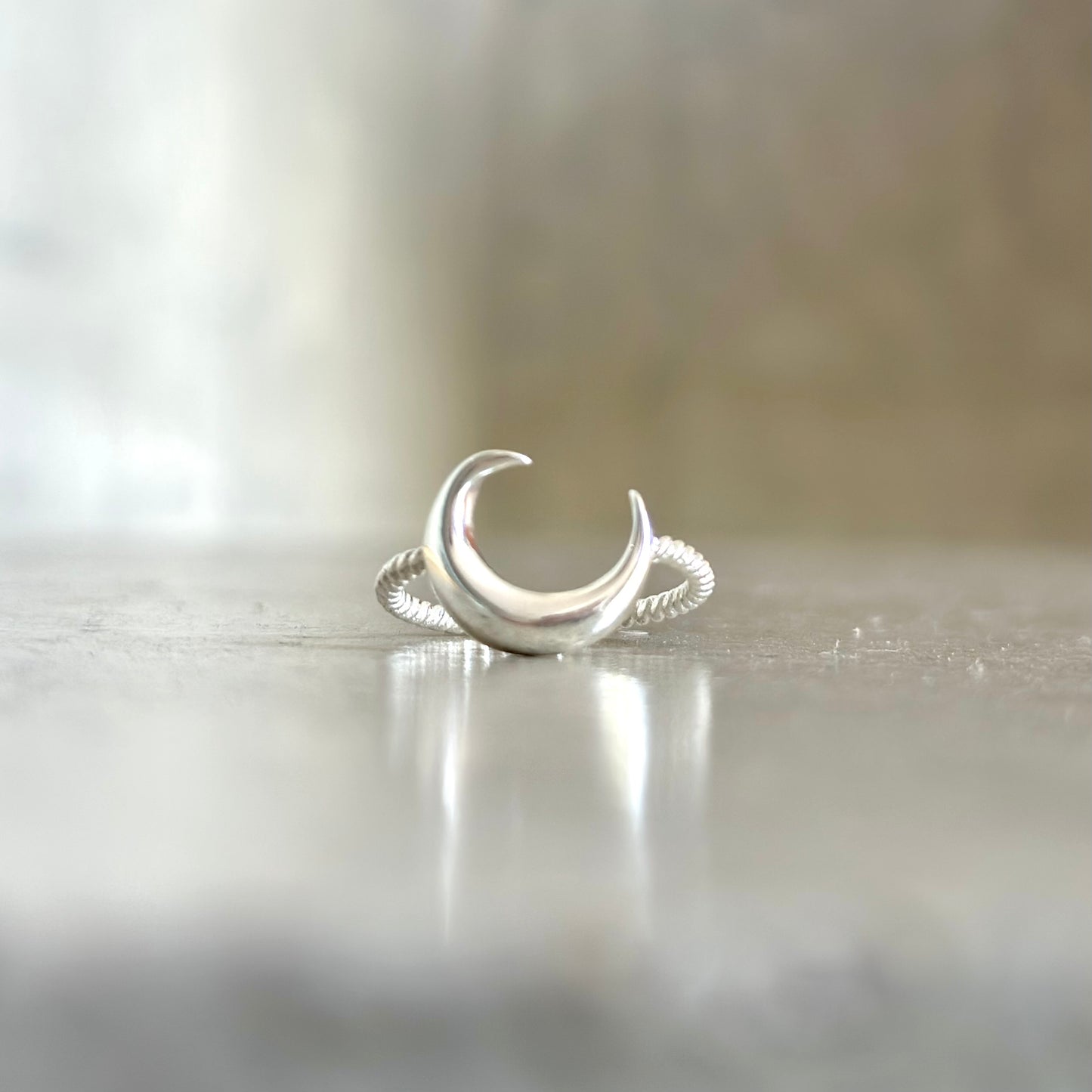 Moon plain ring 2