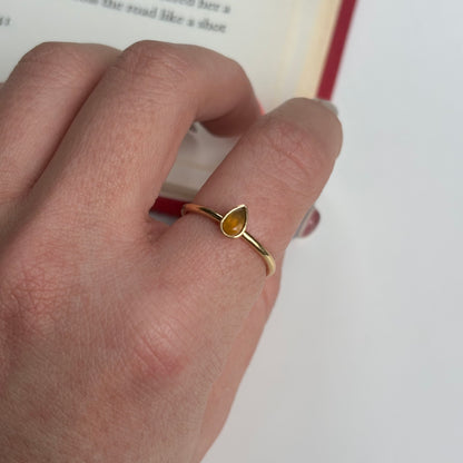 Brass petit ring〈Carnelian〉