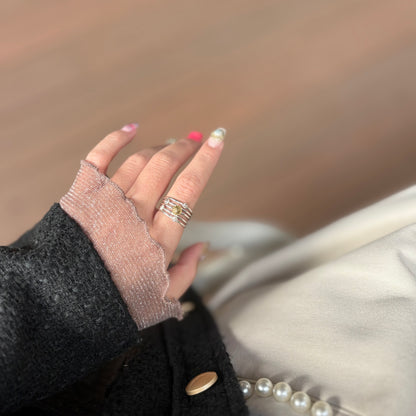 Stacking plain ring 〈Flower〉