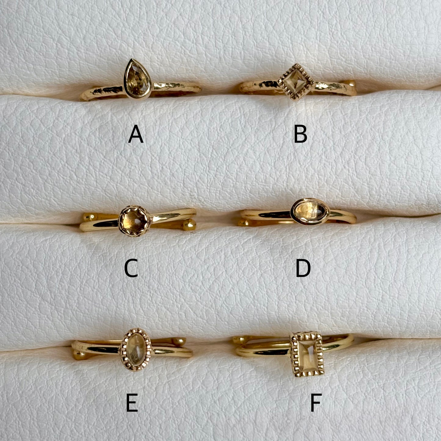 Brass petit ring〈Citrine〉