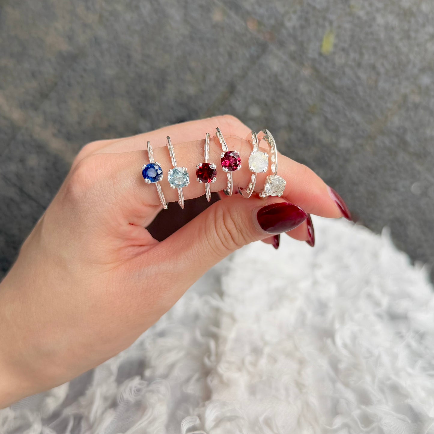 Heart design ring 〈Rainbow moon stone〉