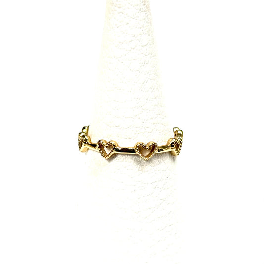 Brass Heart plain ring 16