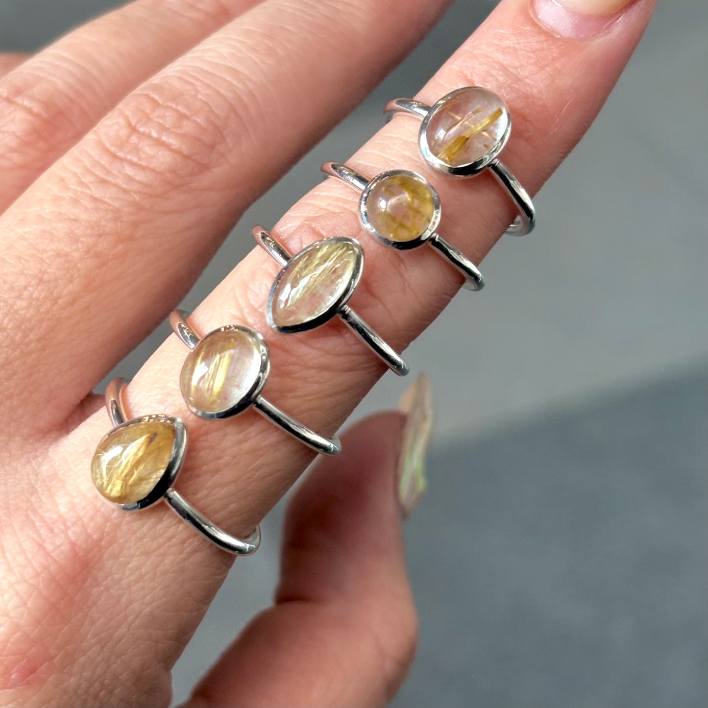 Gold Rutile Quartz ring
