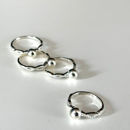 Silver925 ball plain ring 1