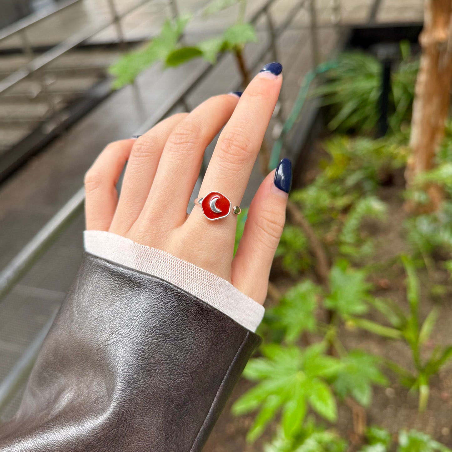 Enamel design ring〈Moon〉