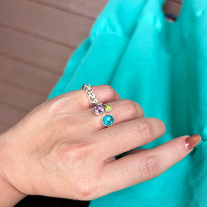 Silver925 3stone ring 1