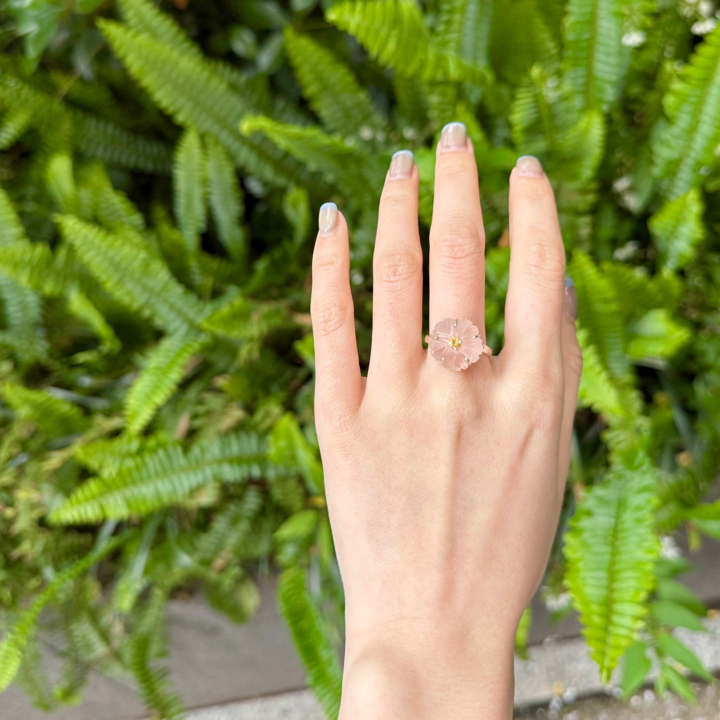 Flower carving ring