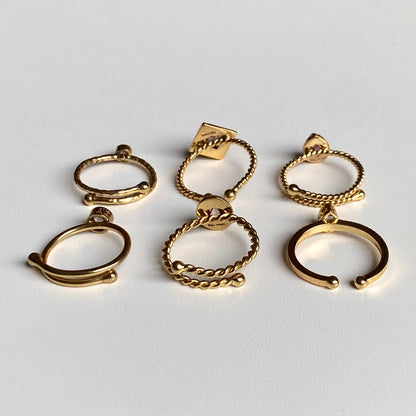 Brass petit  ring〈pink/red〉
