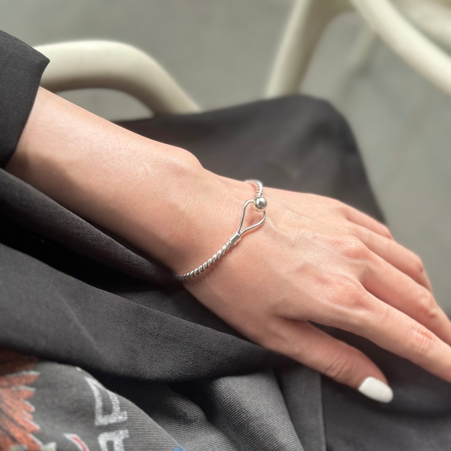 Silver925 plain bangle 3