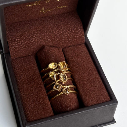 Brass petit ring〈Citrine〉