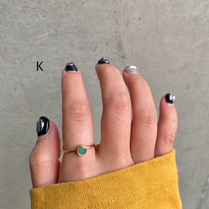 Brass petit  ring〈green〉