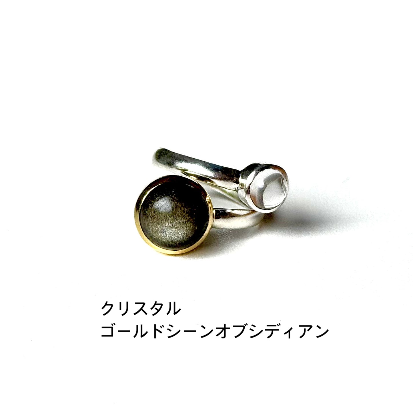 Silver925×Brass 2stone ring 20