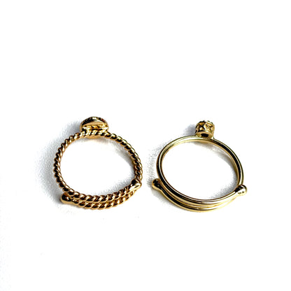 Brass petit ring〈Lapis lazuli〉