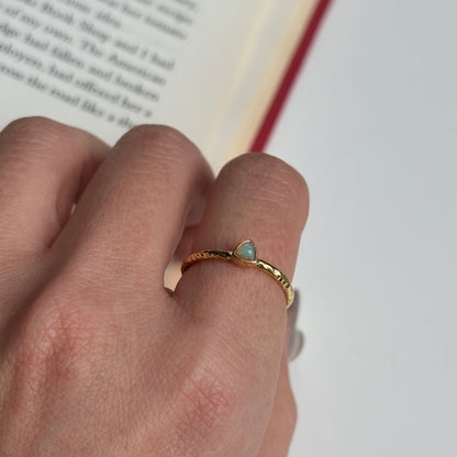 Brass petit ring〈Opal〉