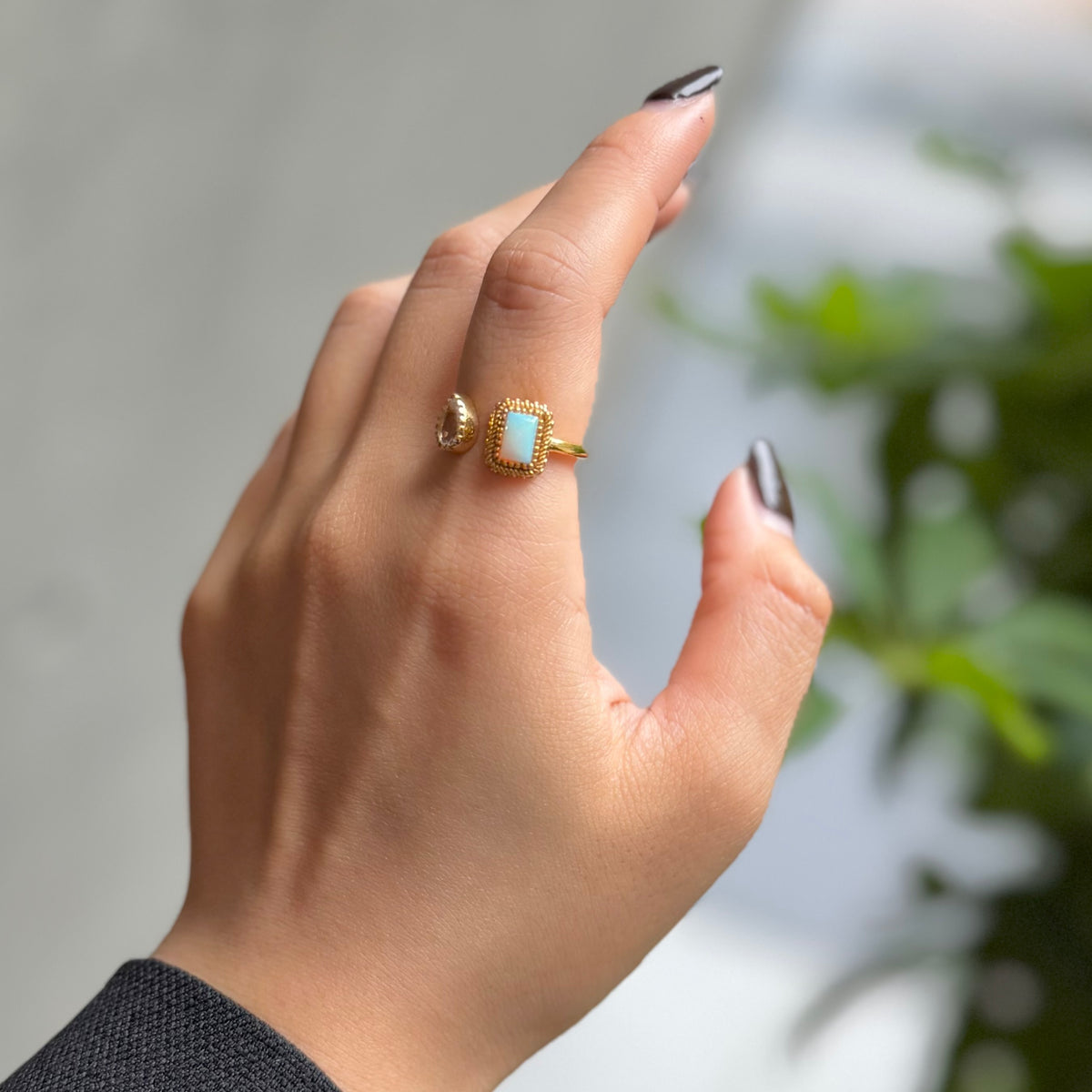 Brass 2stone ring 15