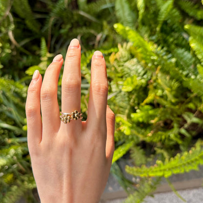 Flower plain ring 11