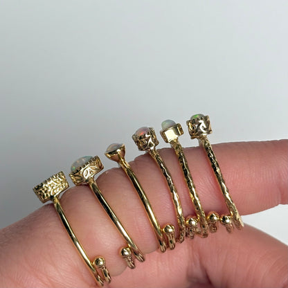 Brass petit ring〈Opal〉