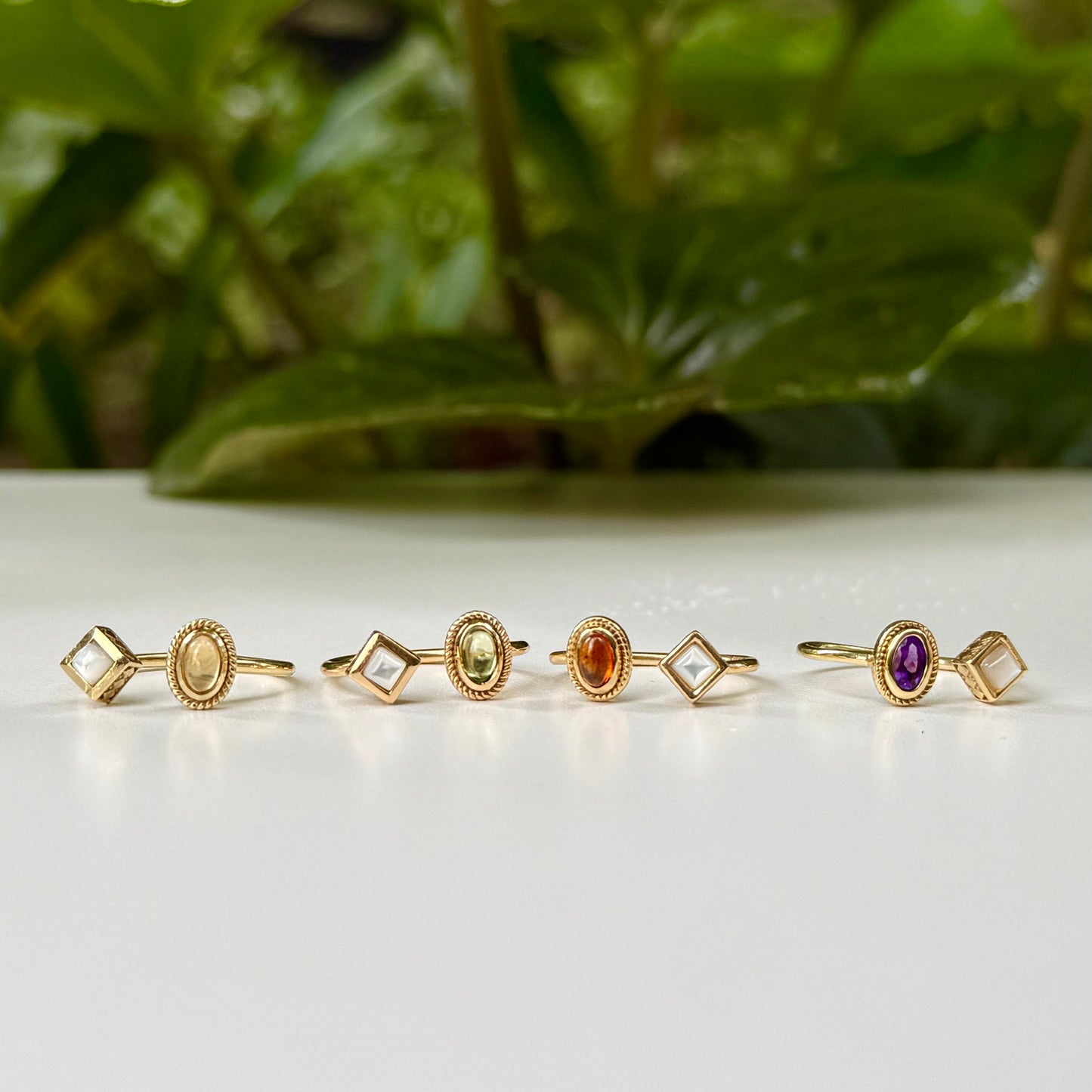 Brass 2stone ring 10